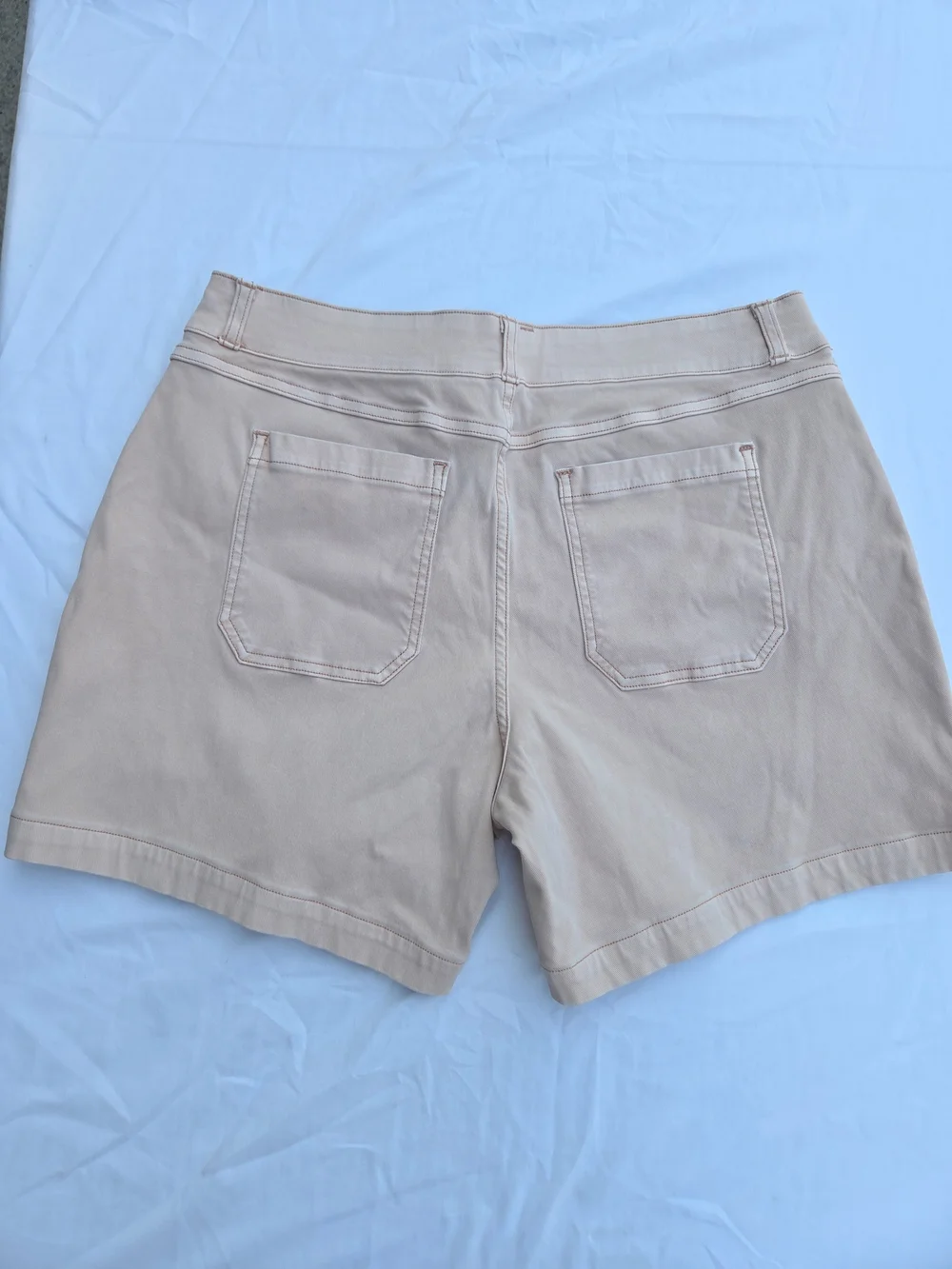 SPANX Mauve Pink Stretch Twill Pull On Shorts XL Tummy Control Casual Classic - Picture 2 of 6